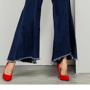 NWT REBORN M. Wide-Leg Short Shreaded Bell Bottoms
